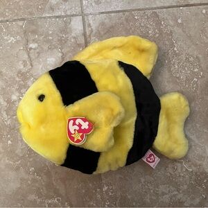 🐻 TY “Bubbles” Beanie Buddies Yellow and Black Fish